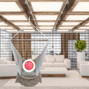 Silla colgante blanco crudo borde lujo