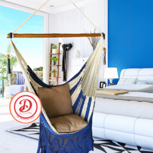 Silla colgante azul con blanco matizado SKU 0005