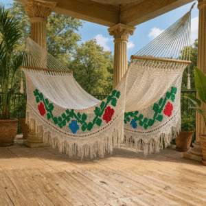 Hamaca borde de flores de lujo blanca SKU0028